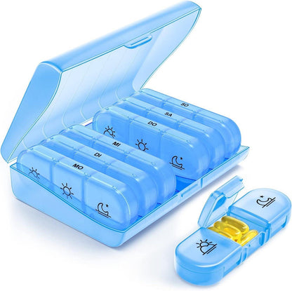 Wochen-Pillendose 7 Tage 3 Fächer Tablettenbox große separate Fächer