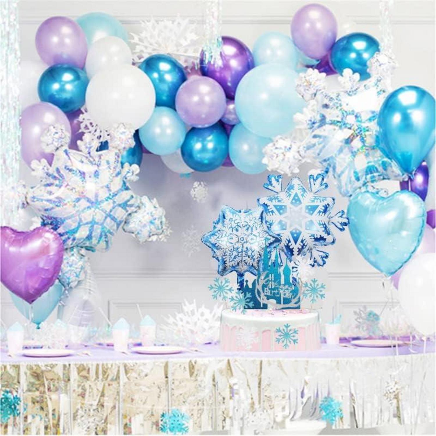 Frozen Schloss Tortendeko Mädchen Geburtstag Silber Blau Cup Cake Topper