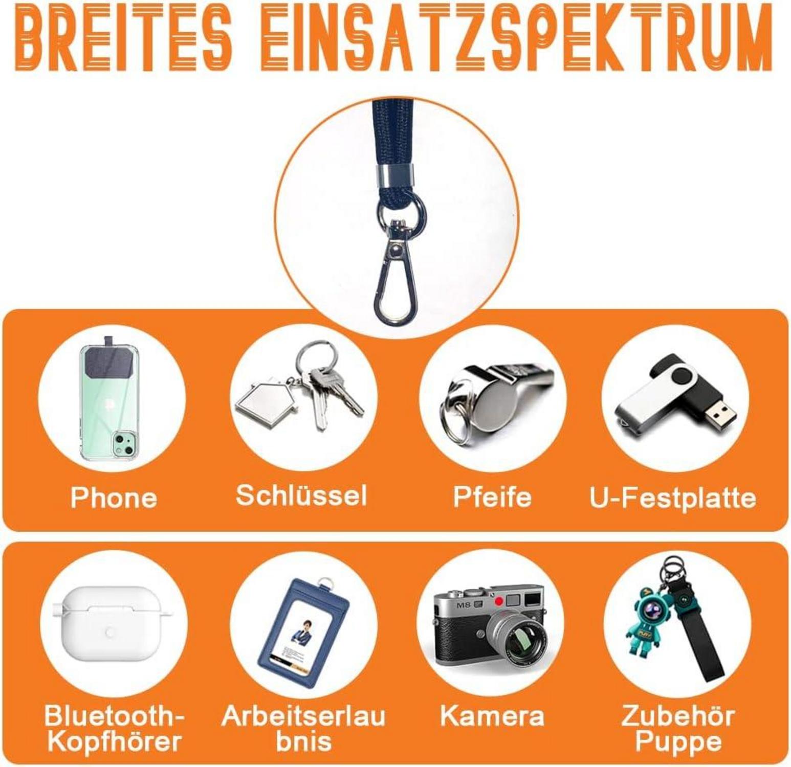 Handykette Universal zum Umhängen - Kette für jedes Handy, leicht & wetterfest