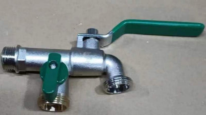 Garten Wasserhahn Doppel Auslaufhahn Messing 3/4 Zoll Grün