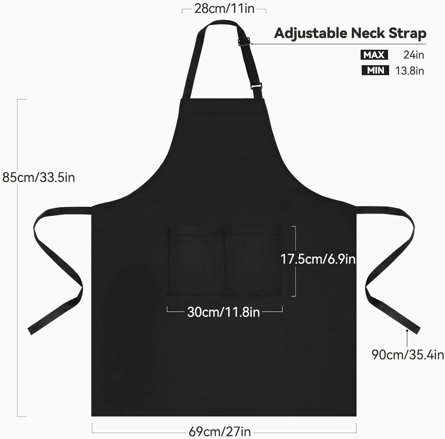 Kochschürze 2er Pack mit Taschen - Schwarz - Wasserabweisend