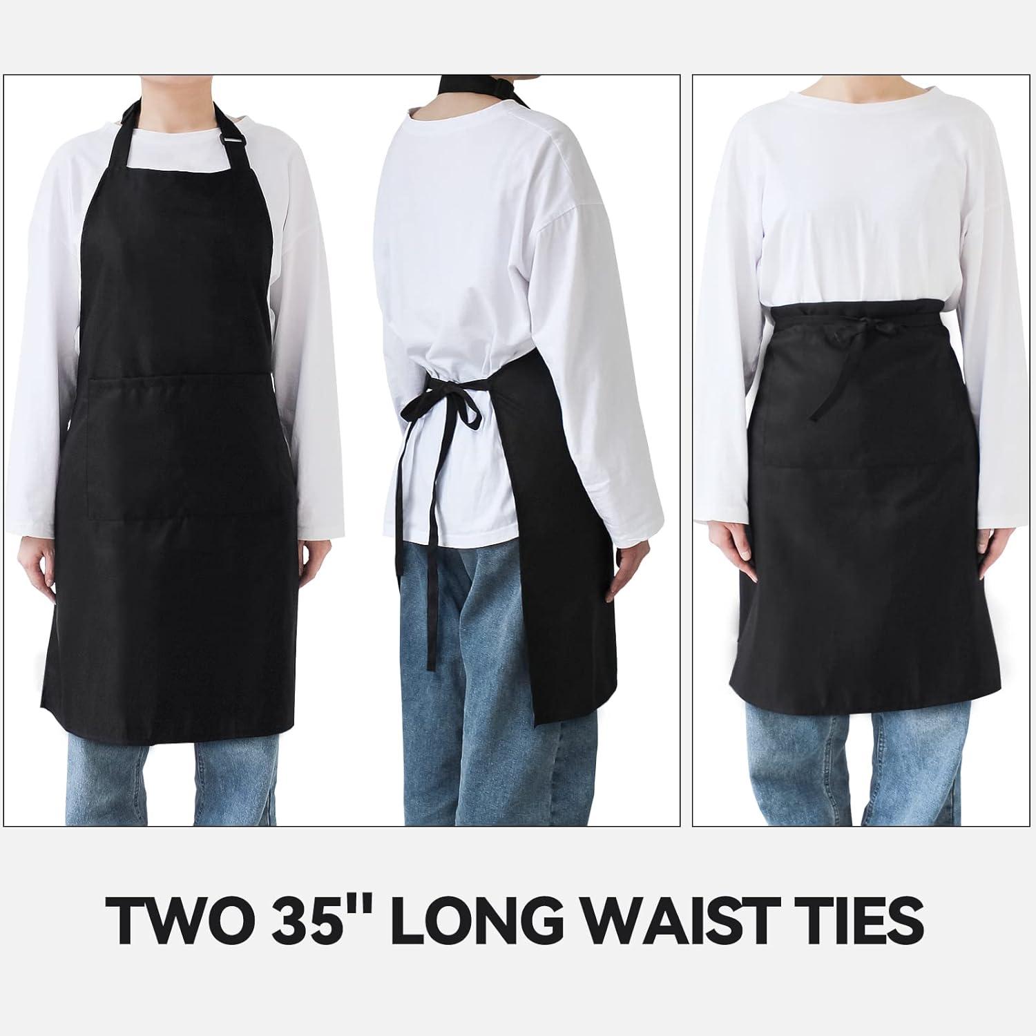 2er Pack Küchenschürzen schwarz wasserfest Taschen Küche BBQ DIY