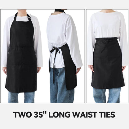 2er Pack Küchenschürzen schwarz wasserfest Taschen Küche BBQ DIY