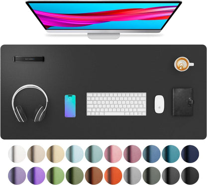 Schreibtischunterlage und Mauspad aus Leder in Schwarz 91cm x 43cm