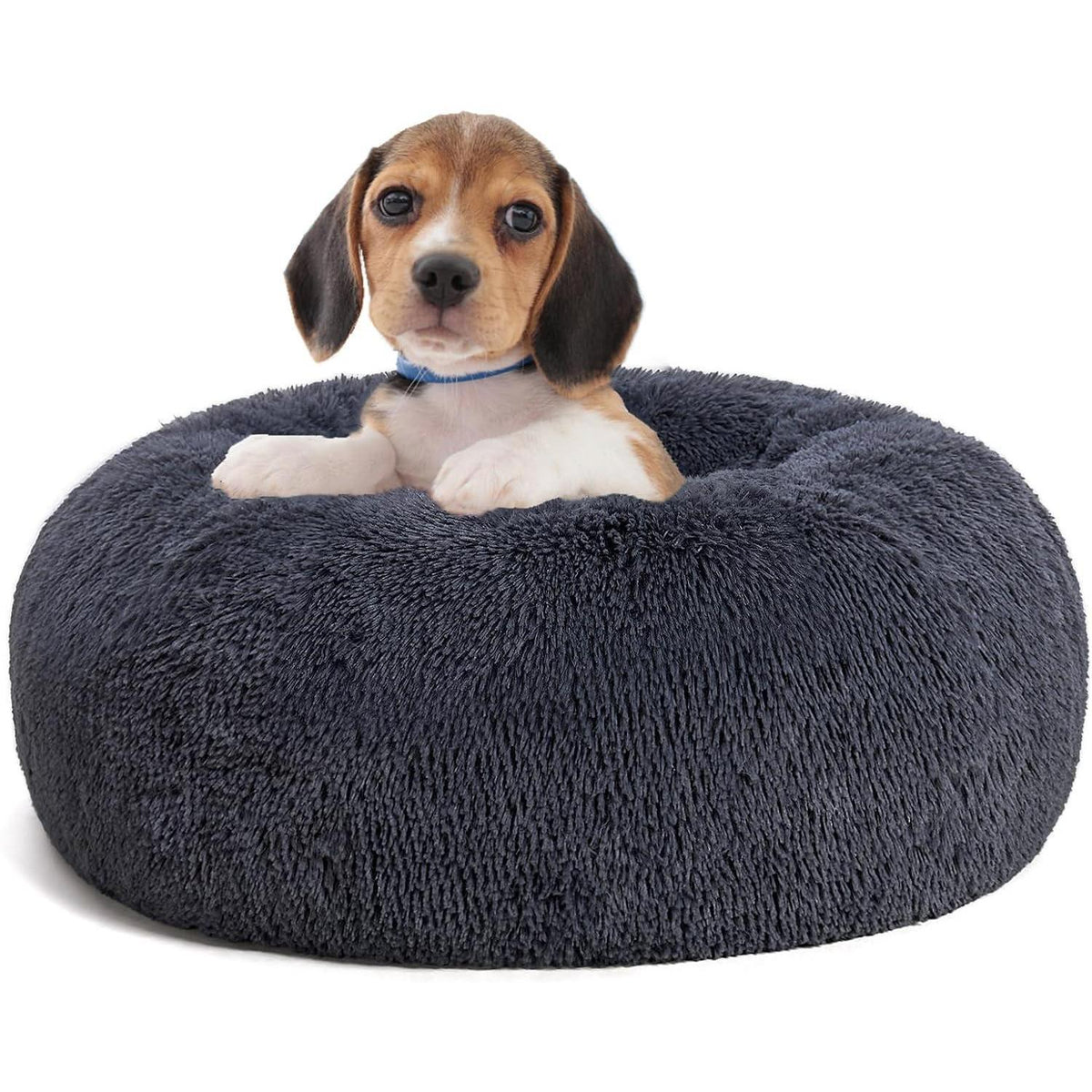 Orthopädisches Hundebett rund, waschbar, dunkelgrau, 60 cm