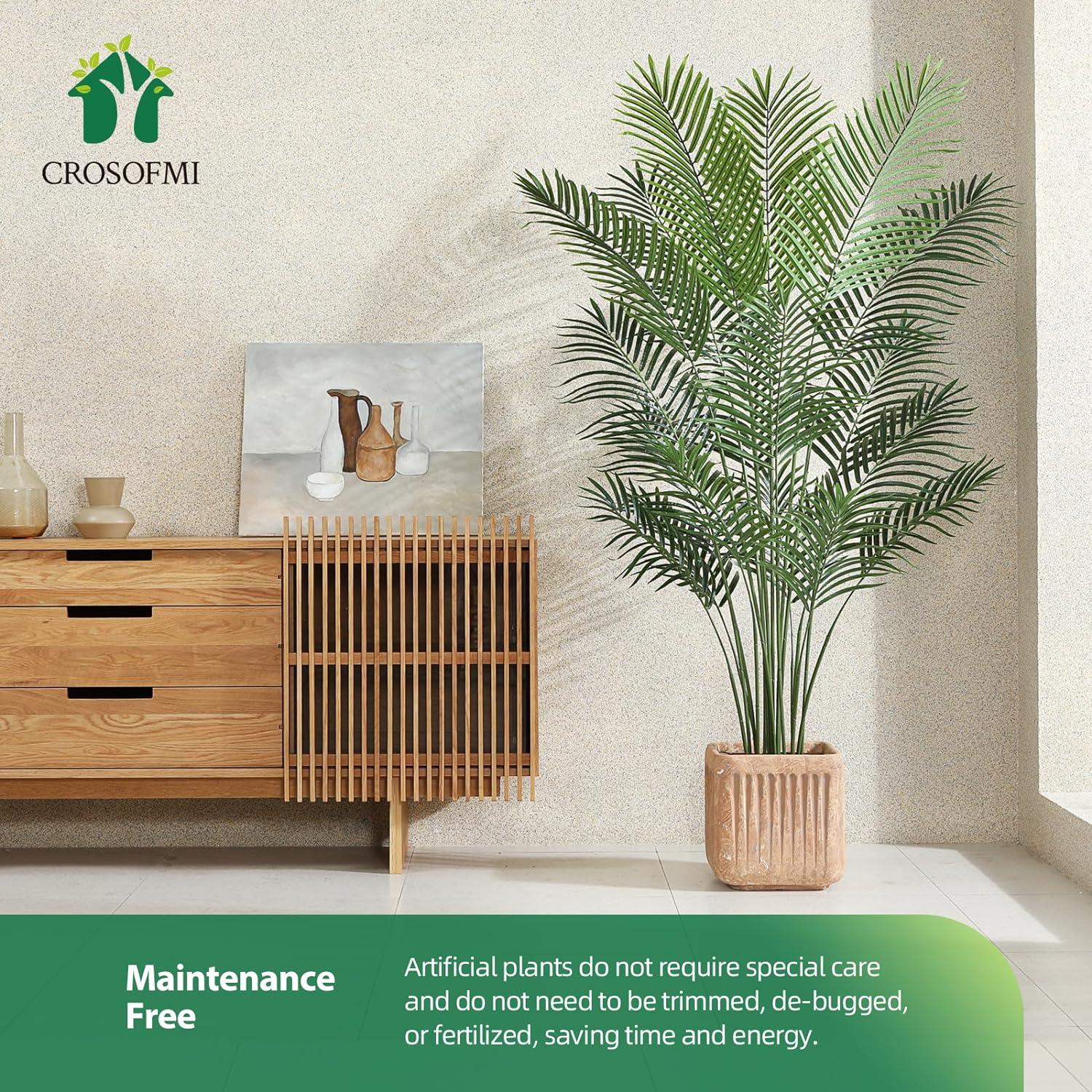 CROSOFMI Künstliche Palme 170cm Plastik Topf Deko Büro