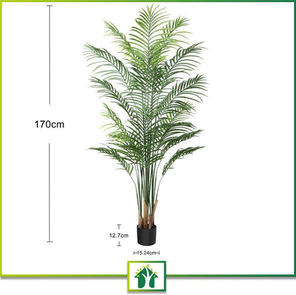 Kunstpflanze Palme 170cm groß Plastik Topf Fake Plant Wohnzimmer Büro