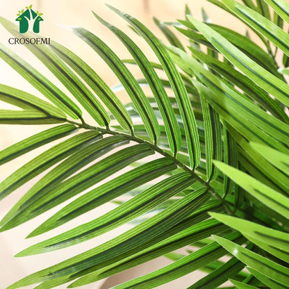 Künstliche Palme groß 130cm Kunstpflanze Plastik Palme Deko Wohnzimmer Balkon Büro (2er