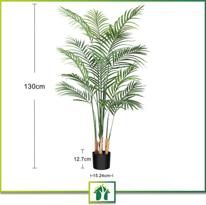 Künstliche Palme 130cm Kunstpflanze Topf Plastik Deko Wohnzimmer Büro