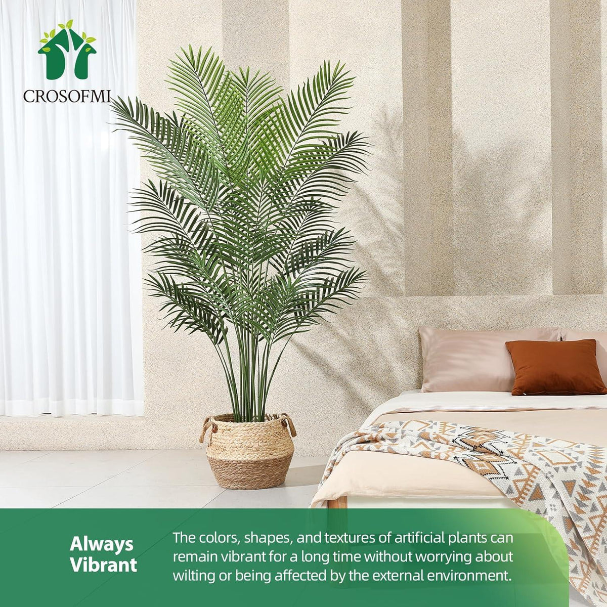 Künstliche Palme groß 170cm Kunstpalme Plastik Fake Plant Deko (2er