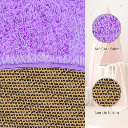 Hochflor Shaggy Teppich Rund Super weich Fluffy Kinderzimmer Teppich