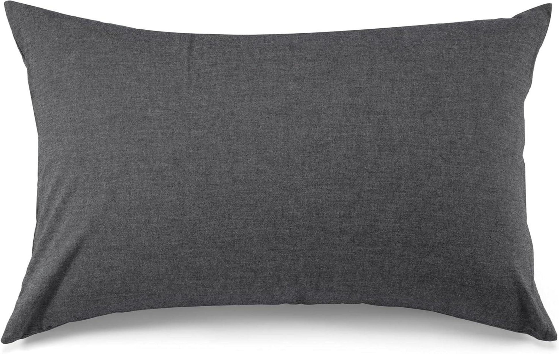 Kissenbezug 2er Set 40x60 cm 100% Gewaschene Baumwolle Dunkelgrau