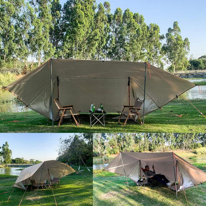 Ultraleichtes Tarp 3x4 Wasserdichte Zeltplane mit Befestigungspunkten