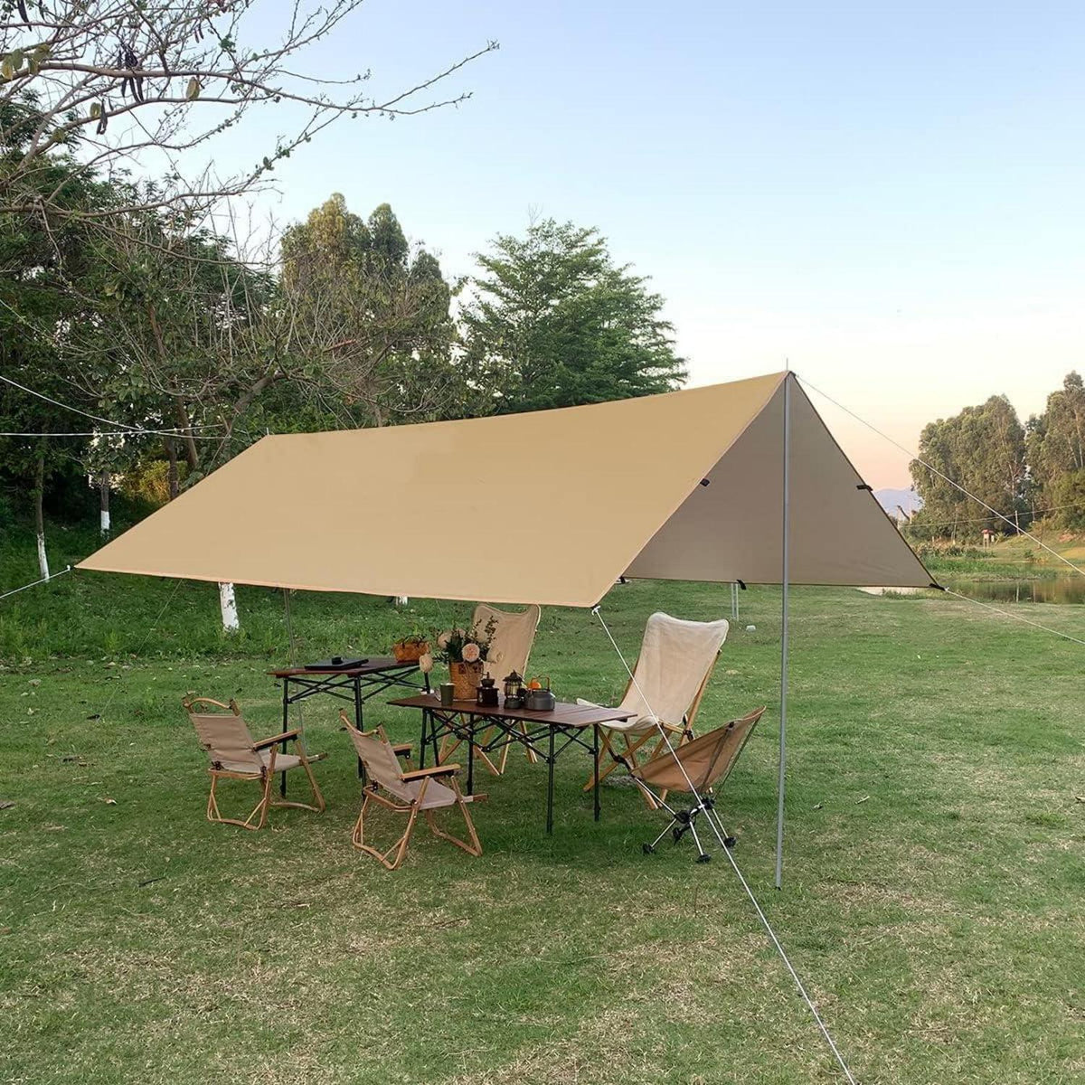 Ultraleichtes Tarp 3x4 Zeltplane Wasserdicht Sonnensegel Hängematte Outdoor