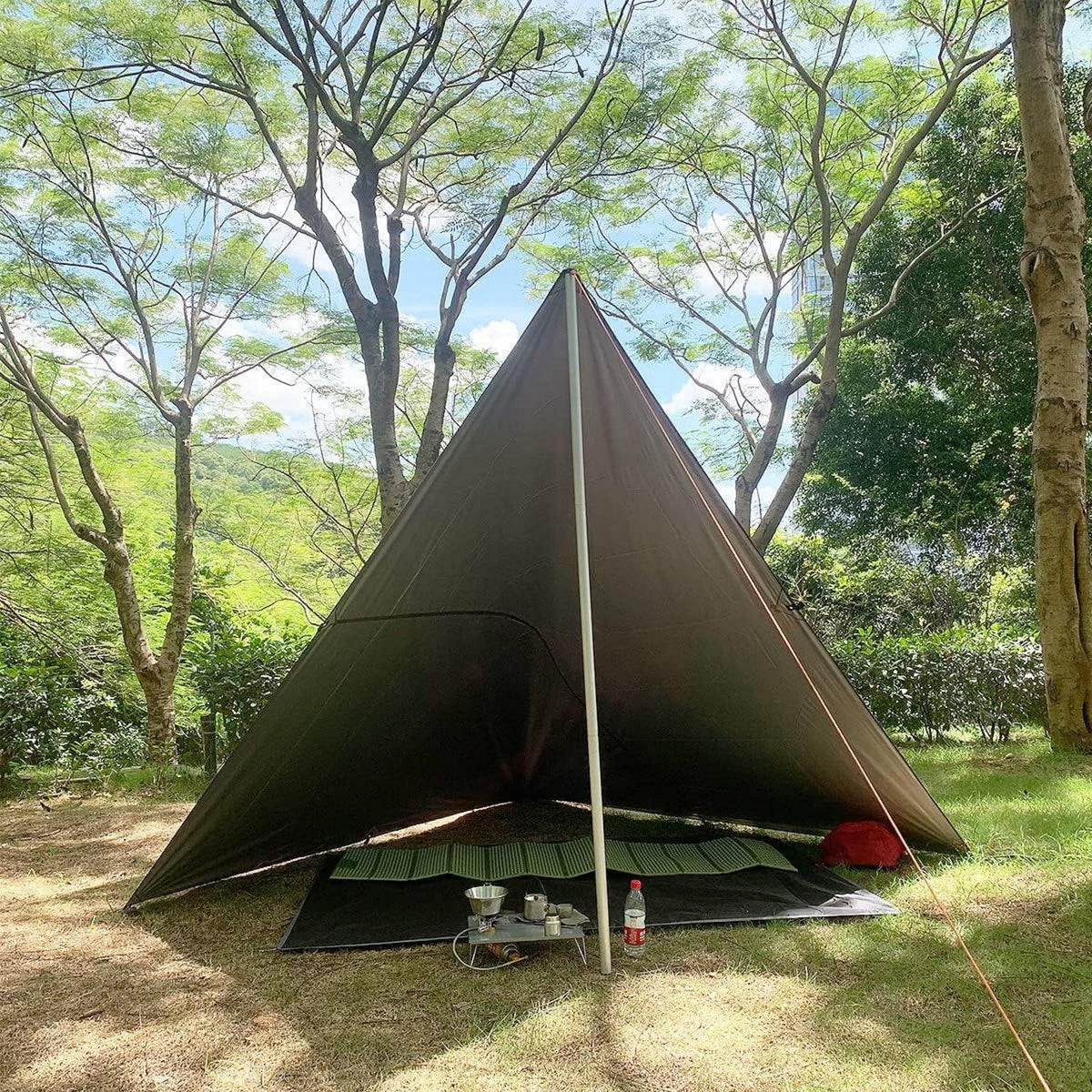 Ultraleichtes Wasserdichtes Tarp 3x4 mit Ösen - Multifunktionales Sonnensegel für Outdoor, Wandern, Picknick