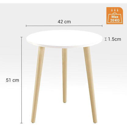 APICIZON Runder Beistelltisch Holz Ø 42 cm Skandinavischer