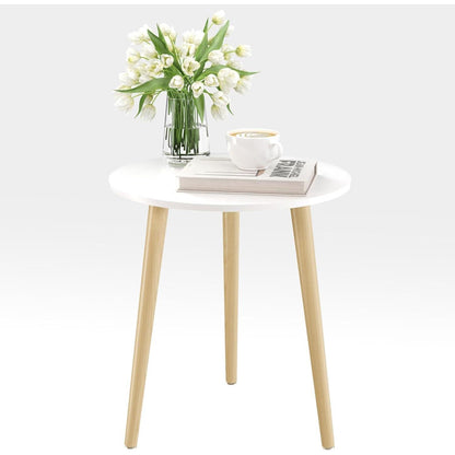 APICIZON Runder Beistelltisch Holz Ø 42 cm Skandinavischer