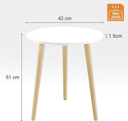 APICIZON Runder Beistelltisch Holz Ø 42 cm Skandinavischer