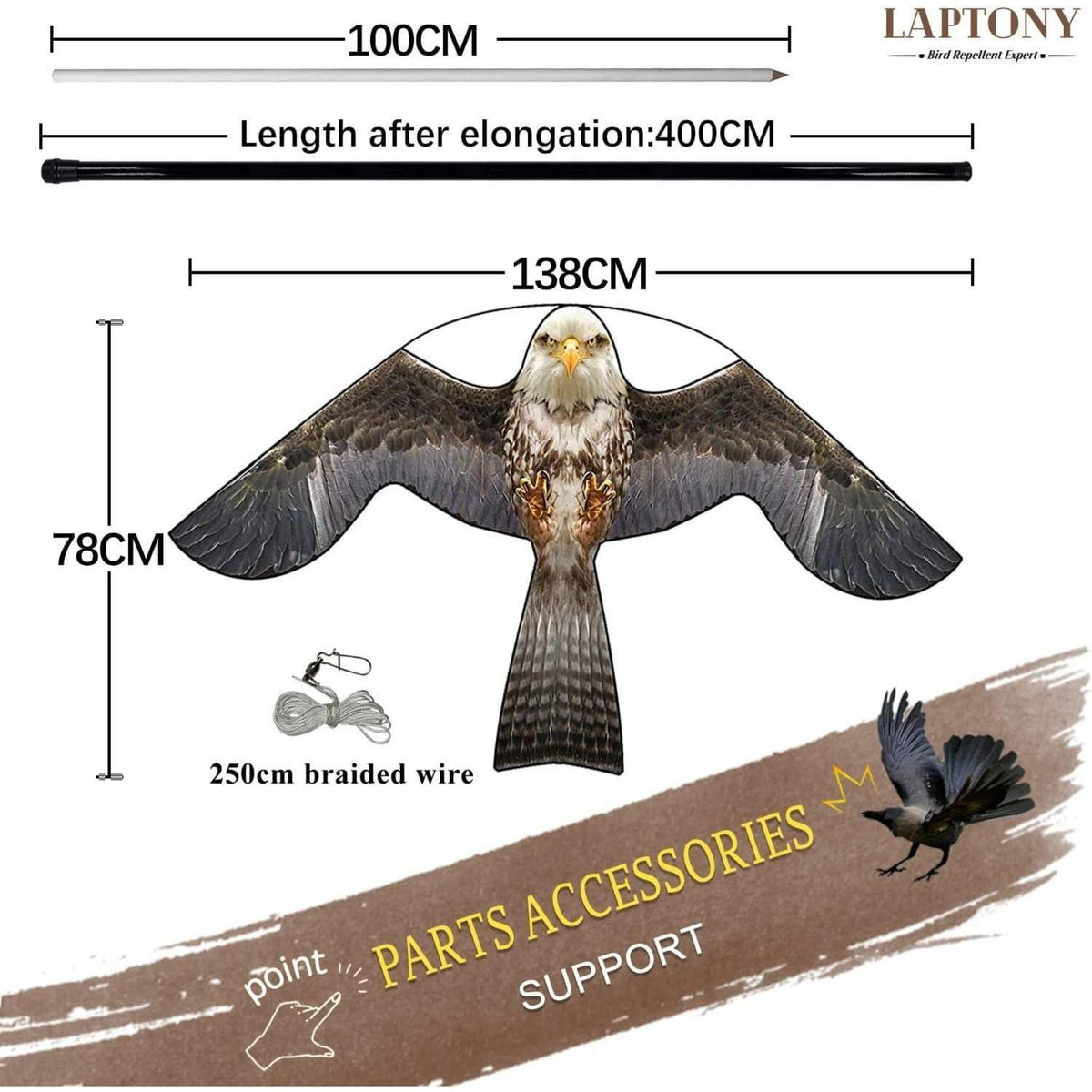 Vogelschreck Flugdrachen 6m Rot für Garten & Bauernhof