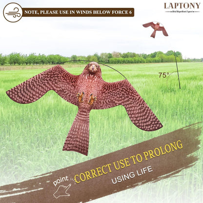 Vogelschreck Flugdrachen 6m Braun für Garten & Bauernhof