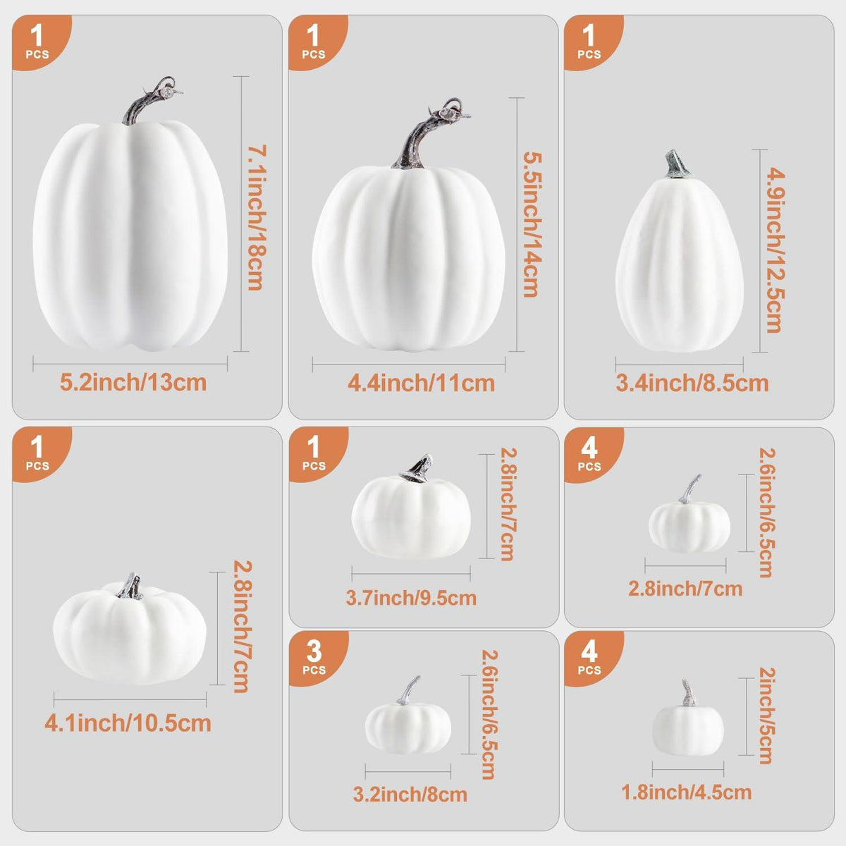 Herbst Kürbis Deko Halloween 16 Stück
