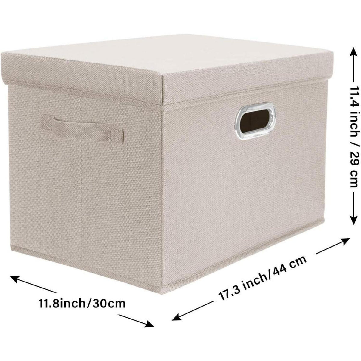 Aufbewahrungsbox mit Deckel, faltbar, waschbar, 5er-Set, Beige