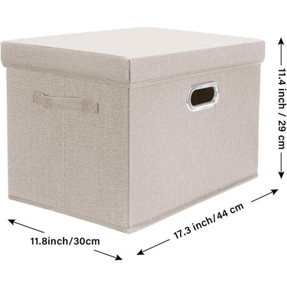 Aufbewahrungsbox mit Deckel, faltbar, waschbar, 5er-Set, Beige
