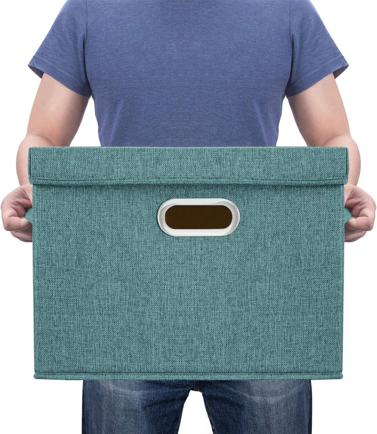 Aufbewahrungsbox mit Deckel Groß Stoff Faltbar Waschbar 44x30x29 cm