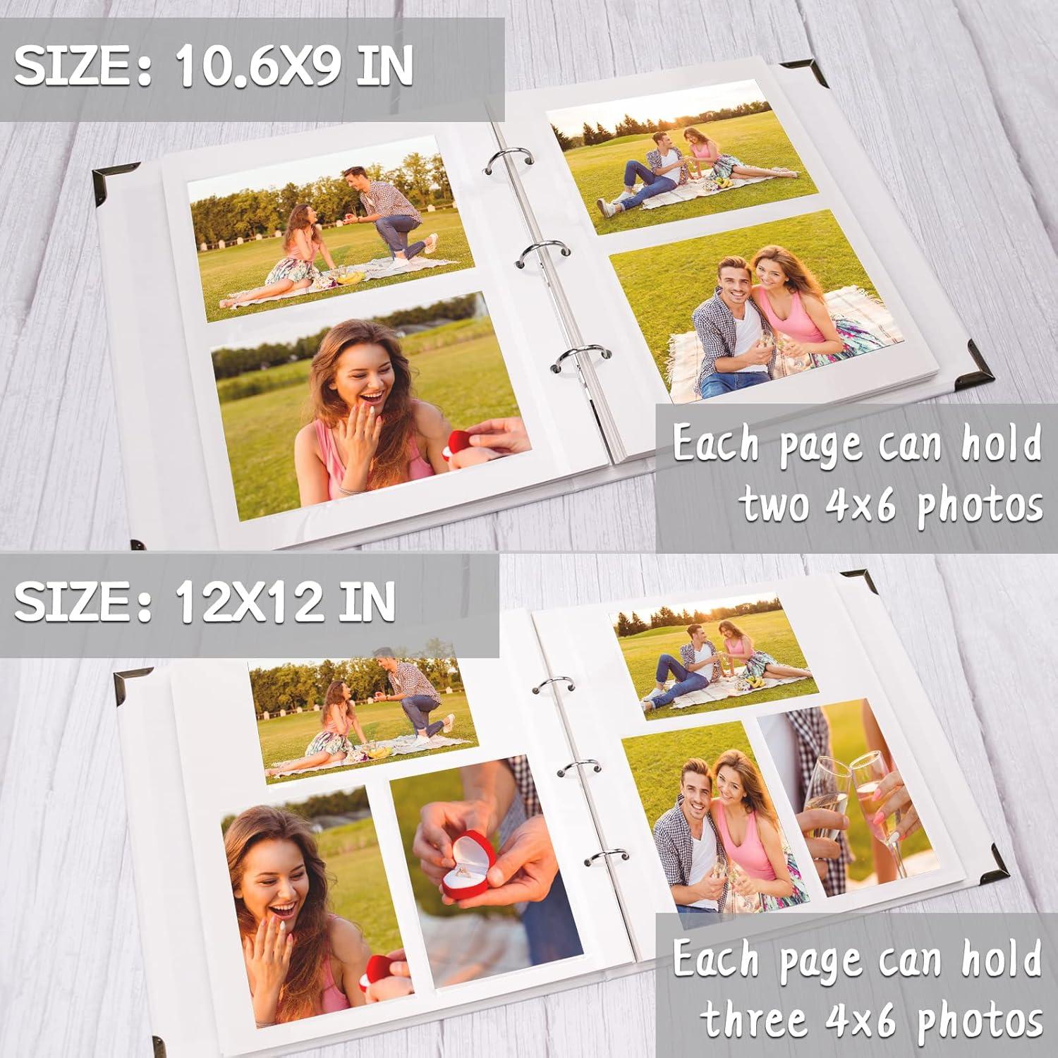 Vienrose Fotoalbum Selbstklebend 40 Seiten Hardcover Scrapbook DIY Kit 3 Ringe Hochzeit Jahrestag Geschenk