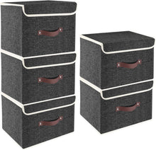 Faltbare Aufbewahrungsbox mit Deckel Stoff Waschbare Kisten 38x25x25