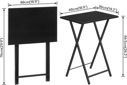 Klappbarer Sofatisch im Industriestil, Schwarz TV Tray Tisch