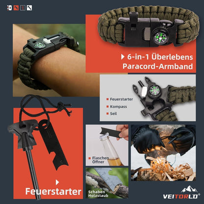 Survival Kit Geschenk für Männer Outdoor Ausrüstung Camping
