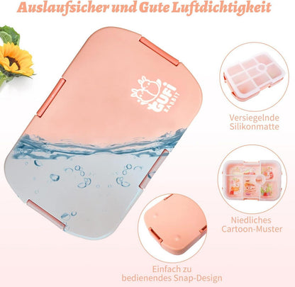 Kinder-Lunchbox auslaufsicher mit 6 Fächern und Formen