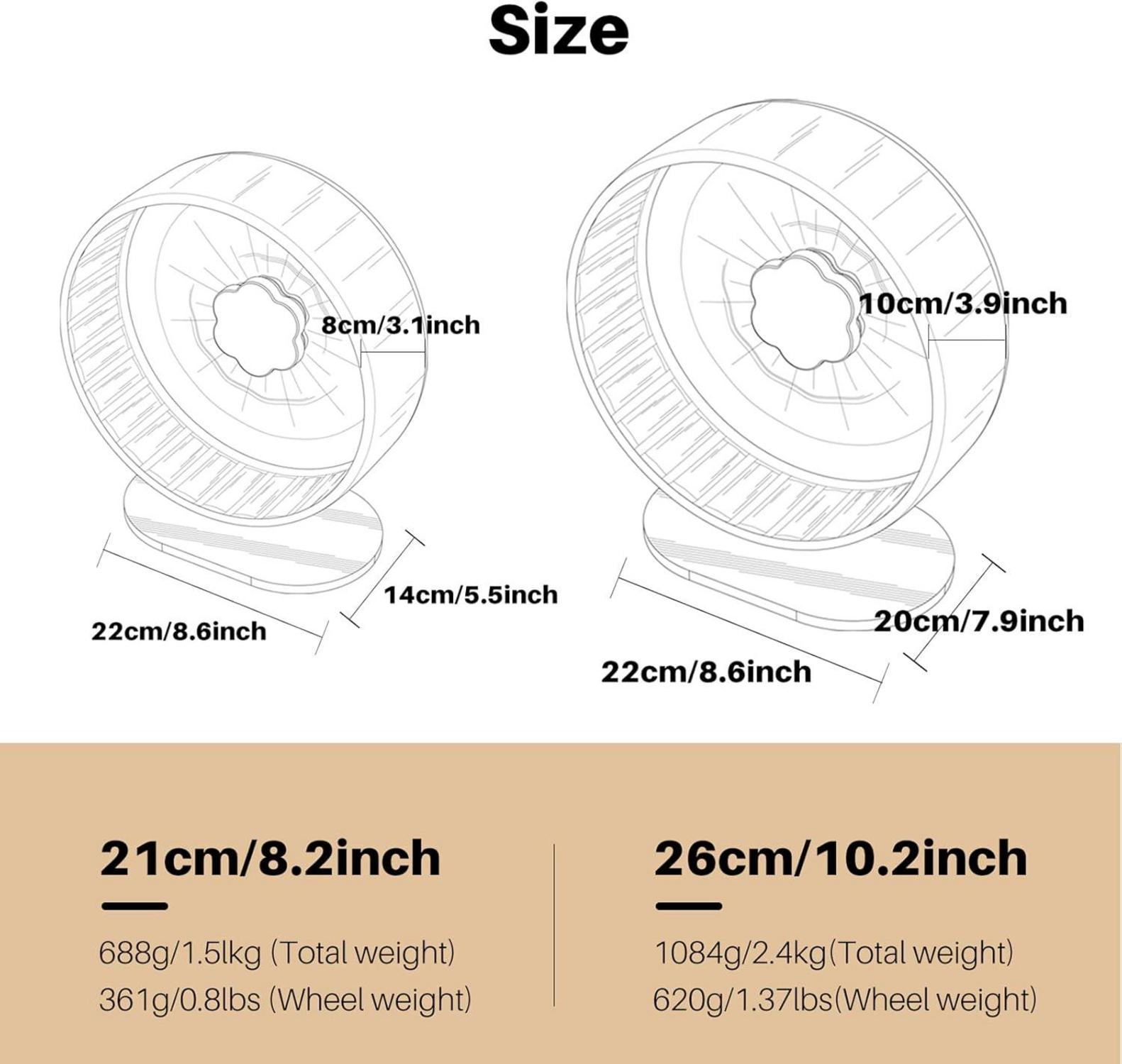 Transparentes 26cm Hamsterrad für Hamster Leise Laufrad rutschfeste Laufscheibe
