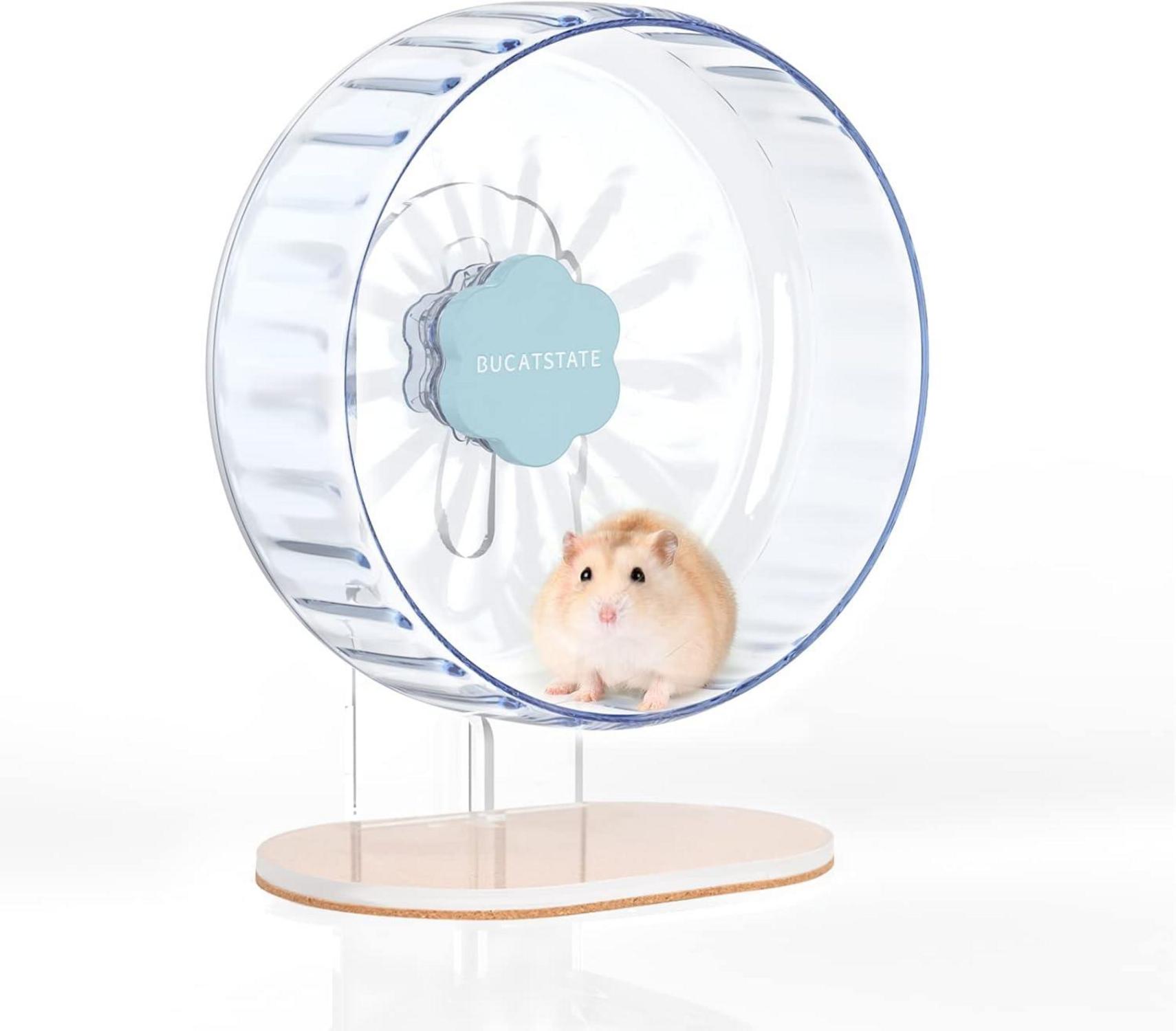 Transparentes 26cm Hamsterrad für Hamster Leise Laufrad rutschfeste Laufscheibe