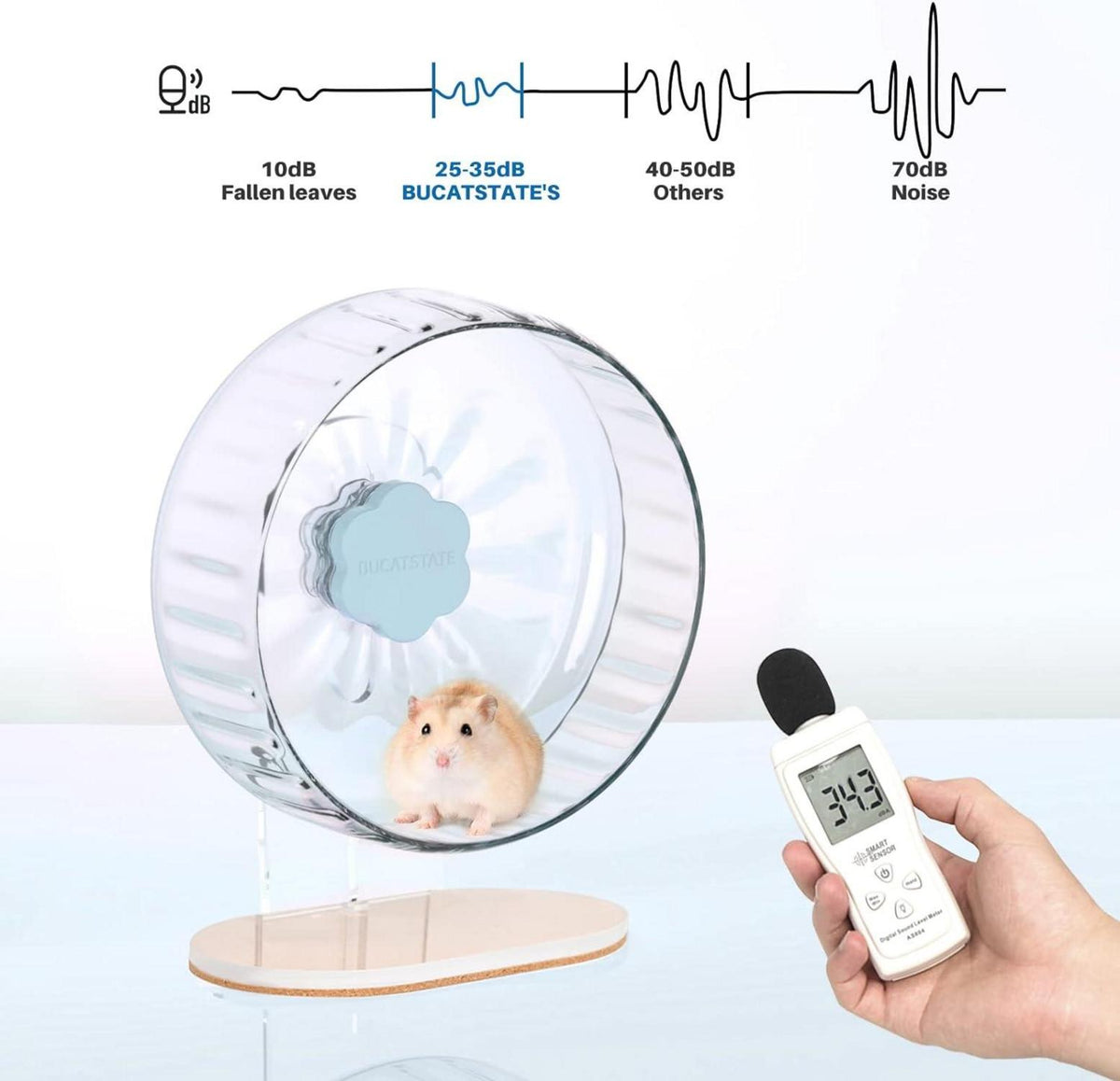 Transparentes Laufrad für Hamster 21cm mit leisem Kugellager
