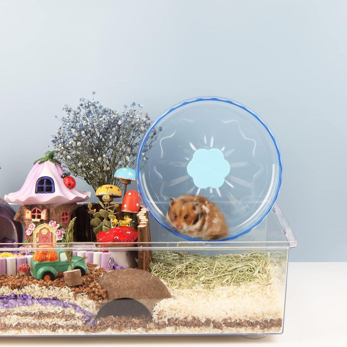 Hamsterrad 21cm Transparent Leise Laufrad für Hamster & Kleintiere