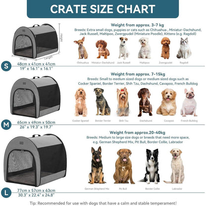 Faltbare Hundebox grau – Tragbare Schlafbox für kleine Hunde & Katzen