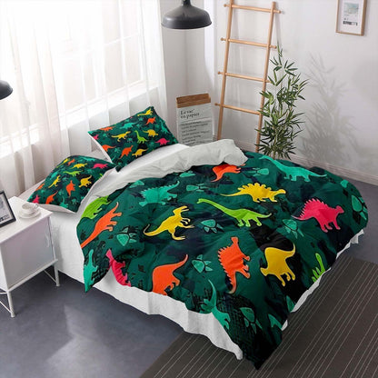 Kinder Bettwäsche Set Dino 200x200cm – Cartoon Dinosaurier