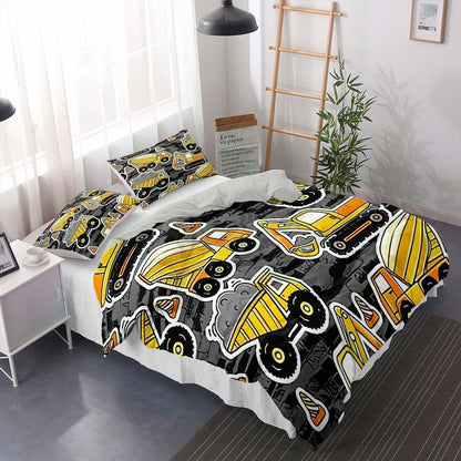 Bettwäsche-Set Grau 200x200cm mit 2 Kissenbezügen 80x80cm