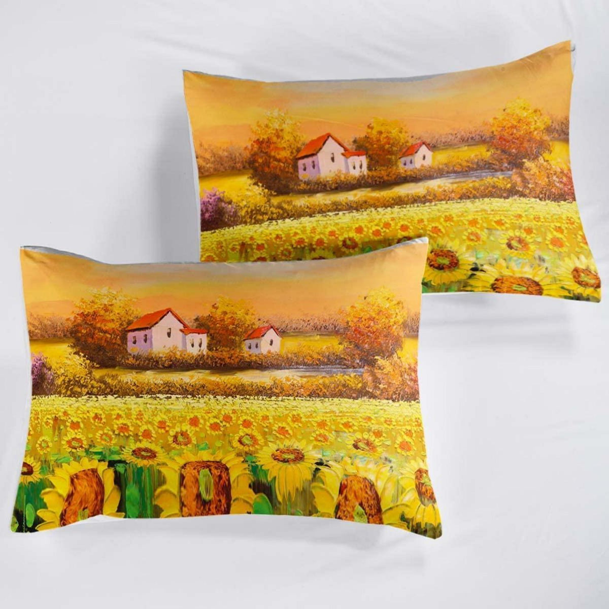 Gelbe Sonnenblumen Bettwäsche Set – Mikrofaser 155x220cm