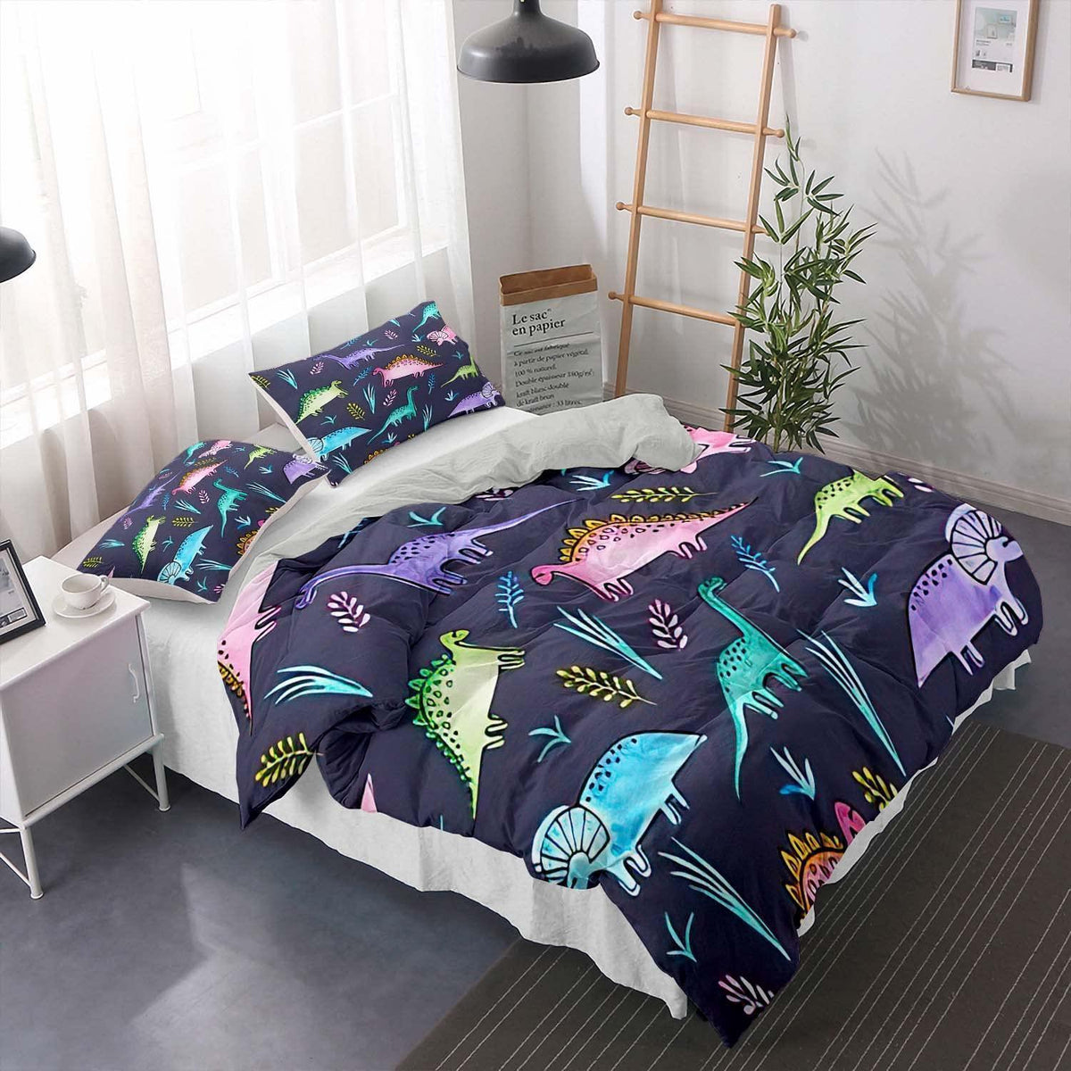 Cartoon Dino Bettwäsche Set für Kinder 155x220cm