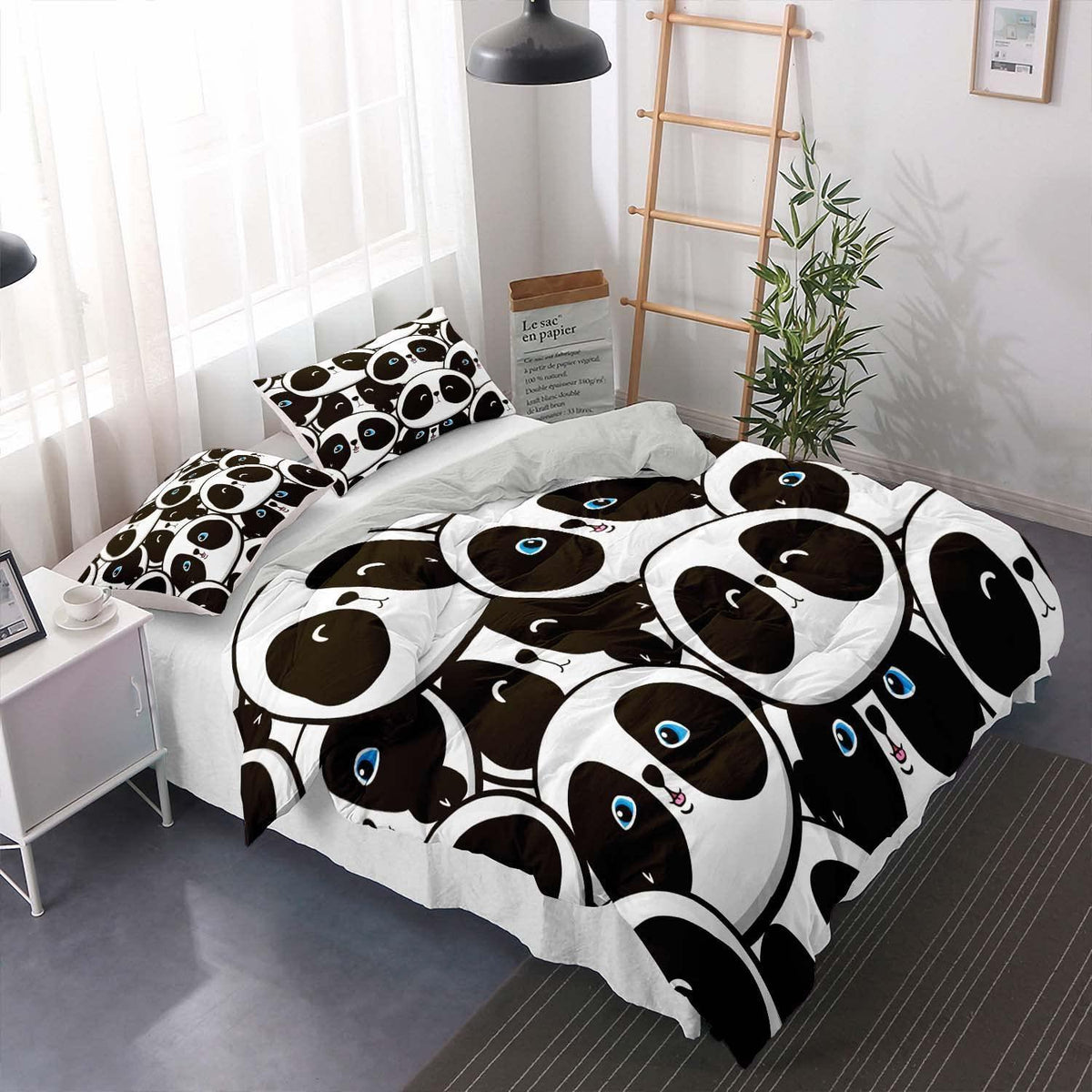 Panda Bettwäsche Set Kinder – 155x220cm + 80x80cm