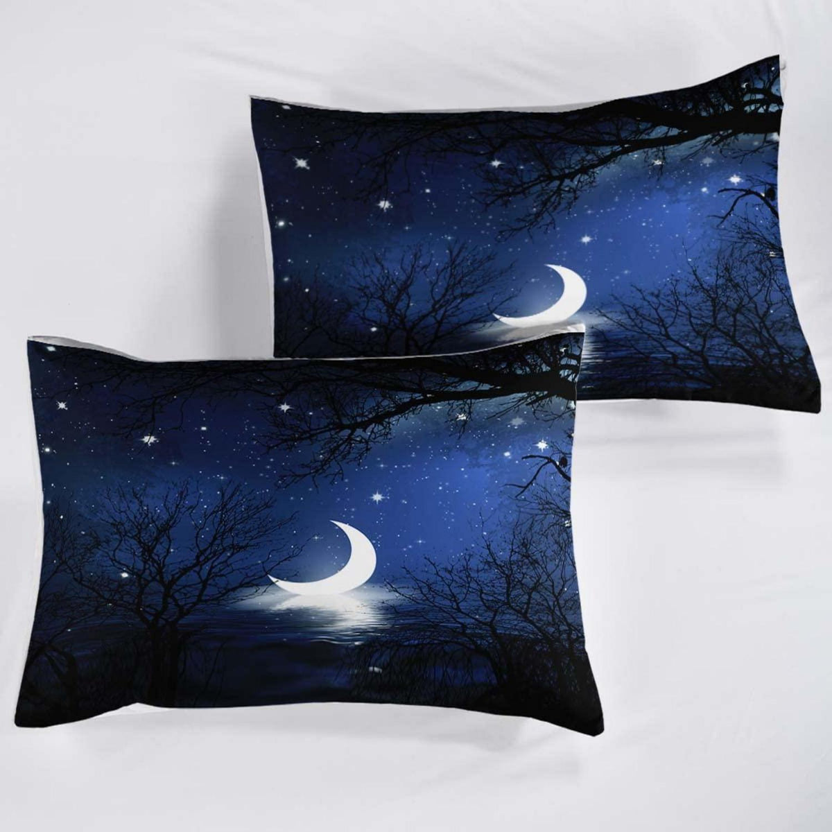 Kinder Bettwäsche Set Mond Sterne Galaxie 220x240cm