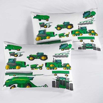 Grünes Bettwäsche-Set 155x220cm mit Kissenbezug 80x80cm