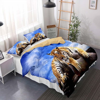 Tiger Druck Bettwäsche Set 200x220cm + 2 Kissenbezüge