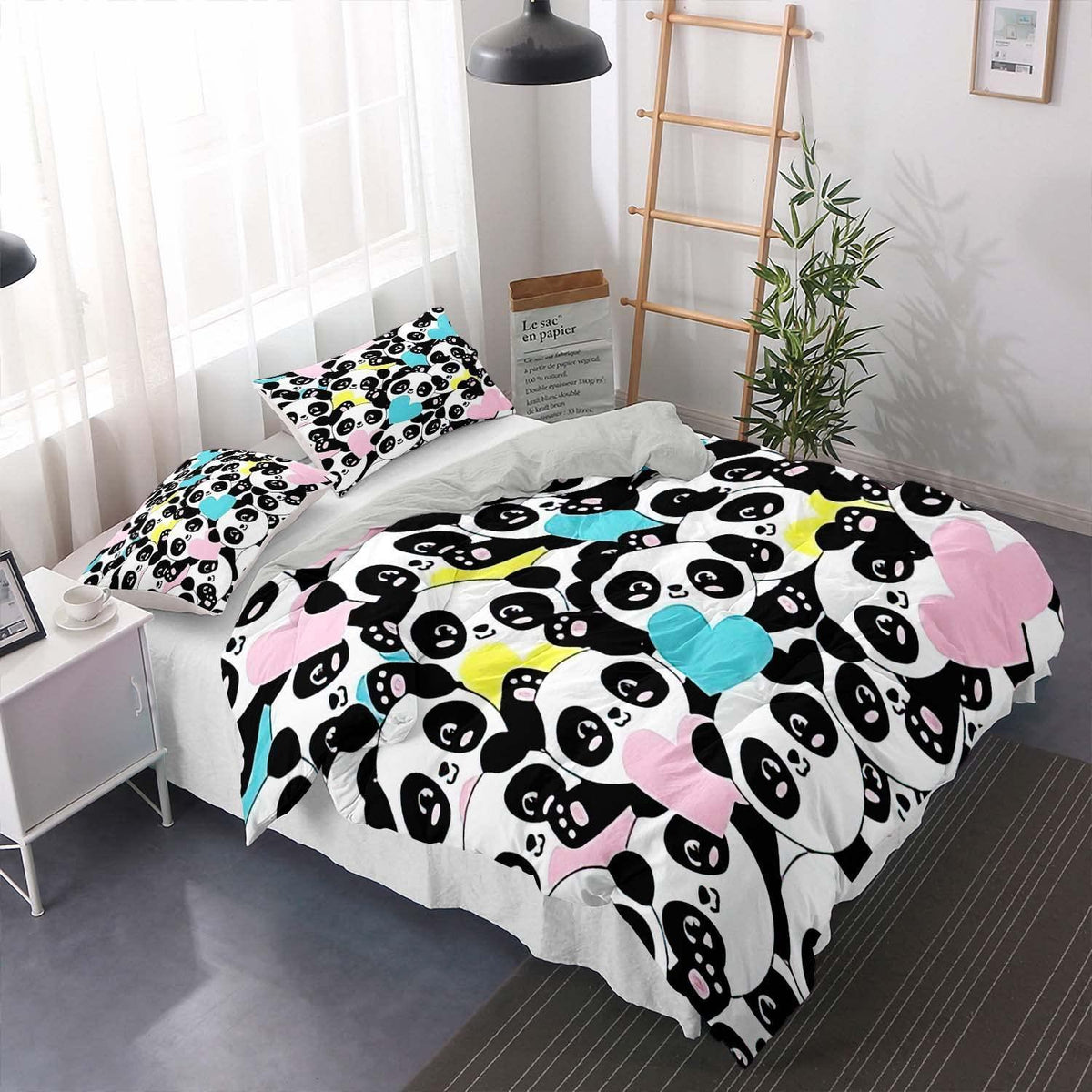 Panda Bettbezug Set für Kinder – 155x220cm mit Kissenbezug