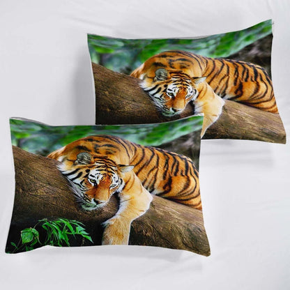 Tiger Druck Bettwäsche Set 200x200cm mit 2 Kissenbezügen