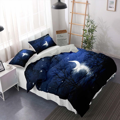 Kinder Bettwäsche Set Mond Sterne Galaxie 155x220cm