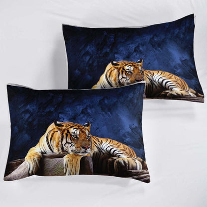 Tiger Druck Bettwäsche Set 220x240cm + 2 Kissenbezüge